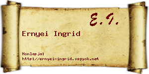 Ernyei Ingrid névjegykártya